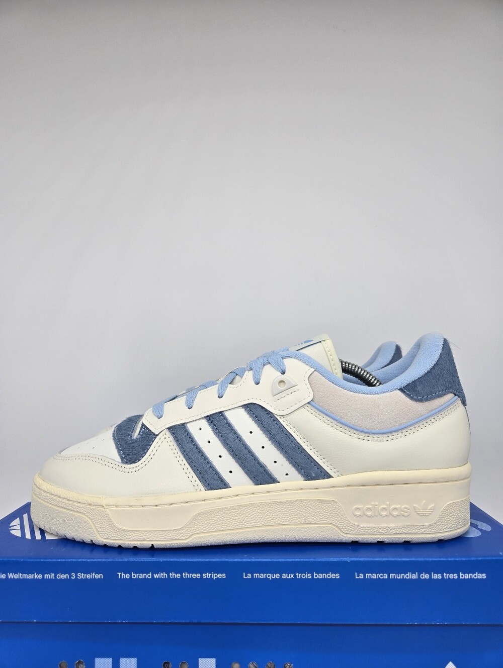 Adidas Men's Rivalry Low 86 IE7137 Off White Clear Sky Pony Hair Shoes Size 10